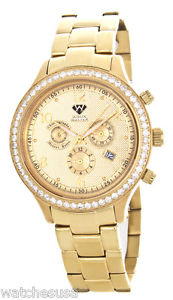 Aqua Master Men's Gold Stainless Steel Diamond Chronograph Watch W140