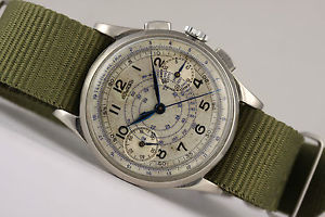 Duward vintage chronograph! top pillar wheel movement! Snail scale dial! Swiss!