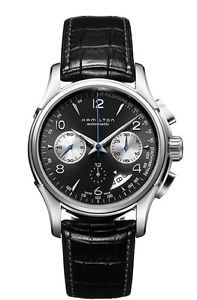 Hamilton Jazzmaster Auto Chrono H32656785 Black / Black Leather Analog Automati