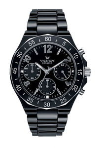 Viceroy Women's 47600-55 Luminous Chronograph Black Ceramic Date Watch
