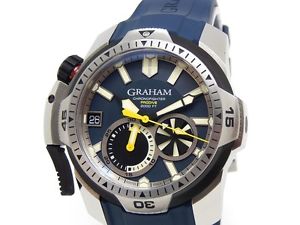 Graham Chronofighter Prodive Blue Dial SS Ref 2CDAV.U01A Diver Watch Used W/Box