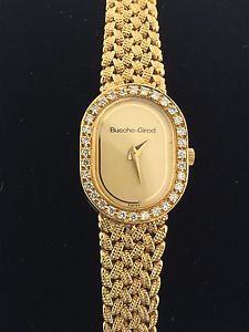 Bueche Girod Watch Ladies 18k Yellow Gold Diamond