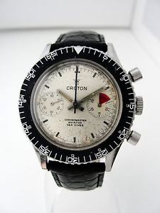 VINTAGE CROTON RARE SILVER DIAL LANDERON 248 CHRONOMASTER AVIATOR WATCH