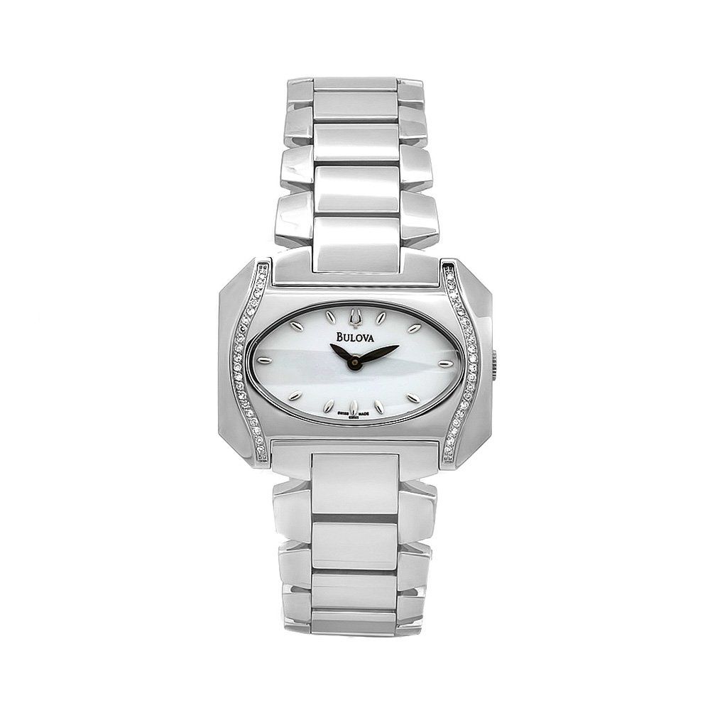 Bulova Women's 63R41 Diamond Accented Case White Dial Watch