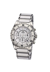 Viceroy Women's 47550-05 Chronograph White Dial White Ceramic Date Wristwatch