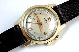 Vintage Vulcain Cricket 14K Solid Gold Alarm Watch W/ Great Dial WORKS
