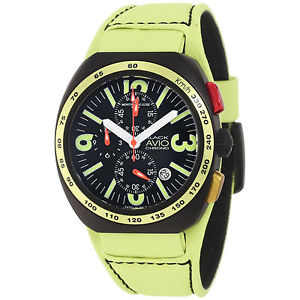 Montres De Luxe Men's BK5503 Black Avio Summer Chrono Luminous Leather Watch