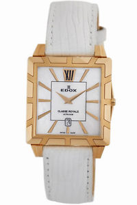 Edox Women's 26022 37R NAIR Classe Royale God PVD Steel Rectangular Date Watch