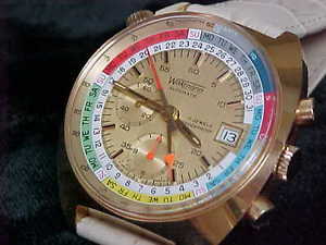 Wakmann 42 mm  Regate 2 Vintage Chrono Lemania Movement Caliber 1341 1970's