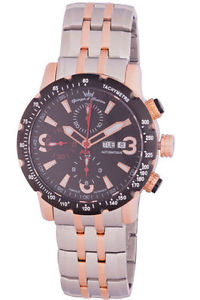 Yonger & Bresson Men's YBH 9197C-07 M Automatic Dual Time Stainless Steel Watch