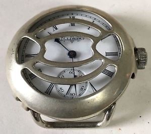 Vintage ILLINOIS Trench Wrist Watch Shrapnel Guard  Heavy Wire Lugs