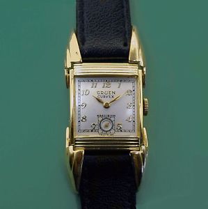 Vintage 1950 Gruen Curvex Drivers Moveable lugs 440 Movement men's Watch