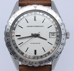 VINTAGE c.1960's Girard Perregaux GYRODATE Mens Steel Automatic Date Watch 32.8