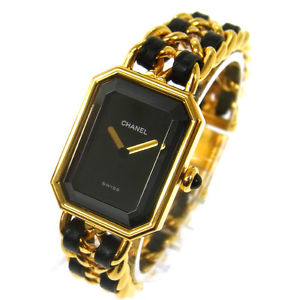 Authentic CHANEL Vintage Premiere Wristwatch Gold Quartz Swiss Made #M A29974