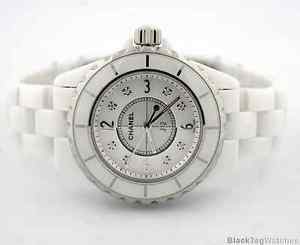 Chanel J12  Ladies Quartz 33mm Ceramic Diamond Mother of Pearl watch h2422