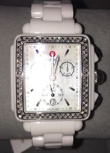 MICHELE Deco Diamond Ceramic White Braclet Strap  MWW06F000002 EUC In Box