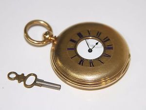 RE488 J.R. LOSADA POCKET WATCH. 18K GOLD AND PORCELAIN. WORKS. LONDON. 19th C.