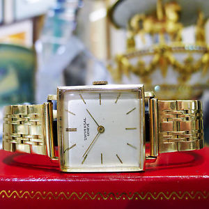 Vintage Universal Geneve 14K Yellow Gold Mechanical Square Men's Watch 57.3g