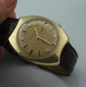 VINTAGE Bulova Accutron Tuning Fork, 14k Yellow Gold, Diamond Dial, Men's Watch