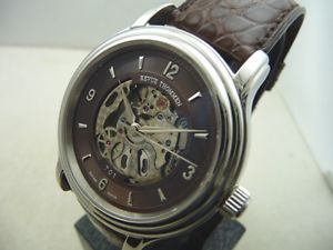 REVUE THOMMEN  MANUFACTURE STEEL WATCH SKELETON DIAL AUTOM- NEW BOX & PAPERS