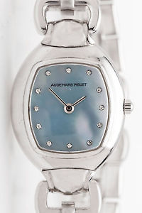Audemars Piguet Aquamarine $25,000 Blue MOP Diamond 18k White Gold Ladies Watch