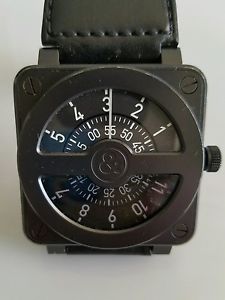 Bell & Ross BR01-92-s Compass Limited edition 46mm Stain Black Dial leather band