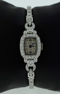 Antique 950 Platinum Hardy and Hayes 2.75 ctw VS1 Diamond Watch Working!