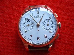 Vintage Old Swiss Made Wrist-Watch Chronogtaph  ANGELUS  Cal 215  Large Case