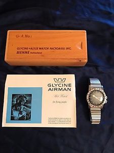 GLYCINE Altus AIRMAN Pilot Automatic Wrist Watch w/ Box & Papers VINTAGE 60's