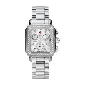 MICHELE WOMEN'S STEEL BRACELET & CASE SWISS QUARTZ MOP DIAL WATCH MWW06P000110