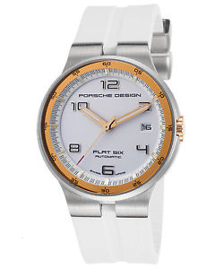 Porsche Design 6351-47-64-1256 Women's Flat 6 Diamond Auto White Rubber and