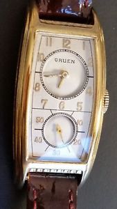 Vintage Gruen Duo-Dial Curved Doctor's Wristwatch.17j 500 Mvt. GF, Ca.1930's