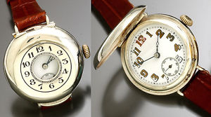 Extremely Rare 17-Jewel Swiss Silver Demi Hunter Military Watch CA1925
