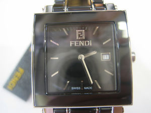 FENDI WOMEN'S WATCH QUARTZ BLACK CERAMIC SAPPHIRE ORIGINAL SWISS F6211110 NEW