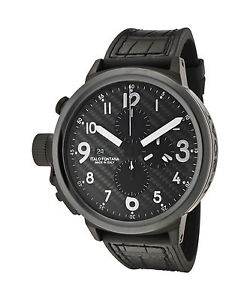 U-Boat 6203 Men's Flightdeck Auto Chron Black Rubber and Alligator Carbon
