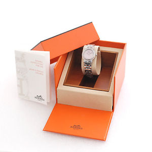 HERMES Clipper Nacres CL4.230 SS 12P Diamonds Diamond Quartz Women's Watch Used