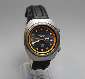 Vintage 1970s Gentleman's Stainless Steel Favre Leuba Deep Blue Daymatic Diver's