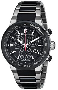 Salvatore Ferragamo Men's F55030014 F-80 Chronograph Black Ceramic Date Watch