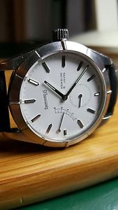 EBERHARD 8 DAYS POWER RESERVE WATCH STAINLESS STEEL WHITE DIAL