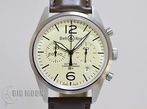 Vintage! BELL & ROSS BR126-94-SS Beige Silver Vintage BR126