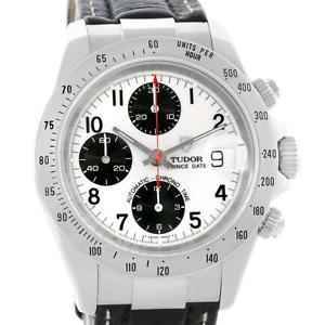 Tudor Tiger Woods Chronograph White Dial Steel Mens Watch 79273