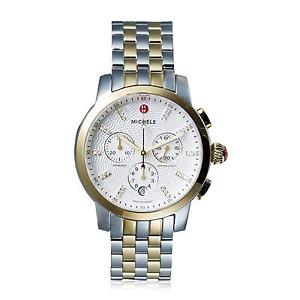 MICHELE WOMEN'S 38MM TWO TONE STEEL BRACELET & CASE QUARTZ WATCH MWW25A000002