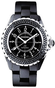 CHANEL Ladies Watch J12 ❊ Double Bezel Black Diamonds