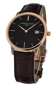 Frederique Constant Slimline Black Dial Mens Watch 306G4STZ9
