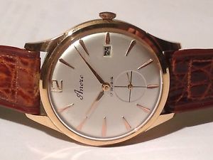 Ancre Vintage 1960s 18ct Rose Gold mechanical watch