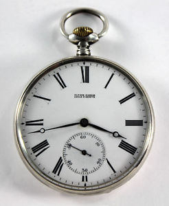 UlYSSE NARDIN Locle & Genève ANTICO 900 Argento OF DECK OROLOGIO DA TASCA 54mm