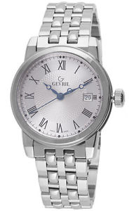 Gevril Men's 2520 PARK Silver Dial Stainless Steel Date Wristwatch