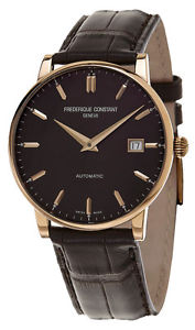 Frederique Constant Slimline Automatic 18k Rose Gold Mens Strap Watch FC-316C5B9