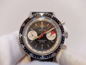 VINTAGE CROTON NIVADA CHRONOMASTER AVIATOR SEA DIVER CHRONOGRAPH WATCH SEE VIDEO