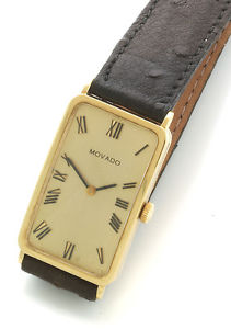 Vintage 14K Yellow Gold Movado Wrist Watch CA1960s